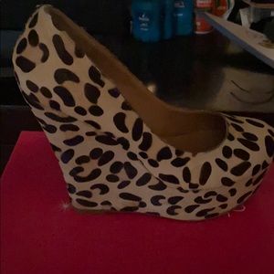 Cheetah print wedges